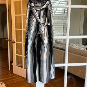 Black and White Striped Culottes